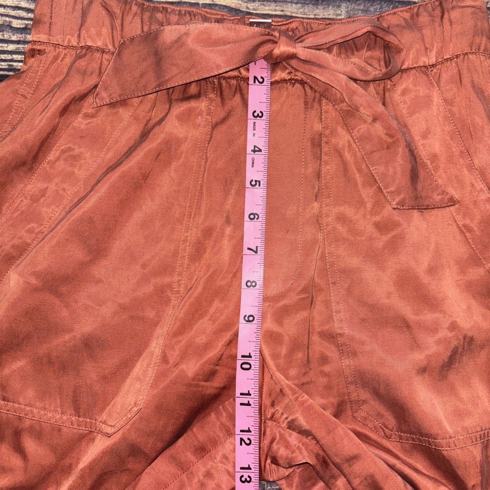 Club Monaco Rust Orange Wide Leg Trousers Pants Size 0 Cupro cotton Blend - Picture 5 of 10